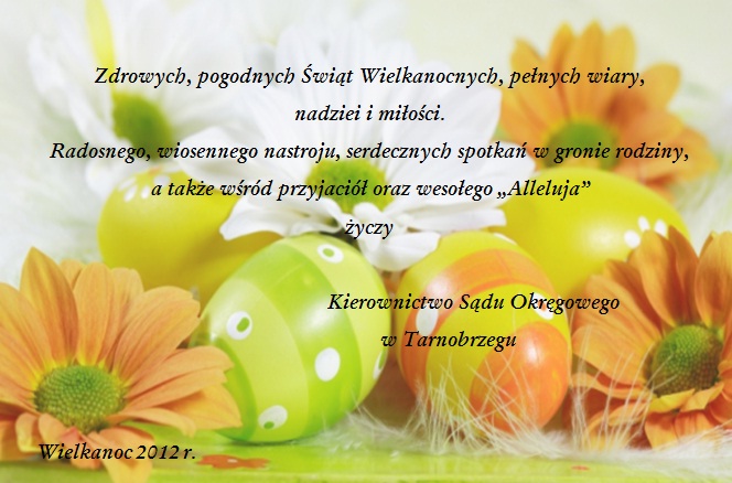 Życzenia Wielkanocne | Sąd Okręgowy w Tarnobrzegu